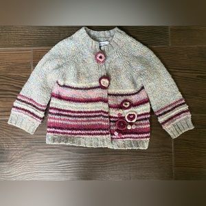 Sweater with Snap Floral Buttons